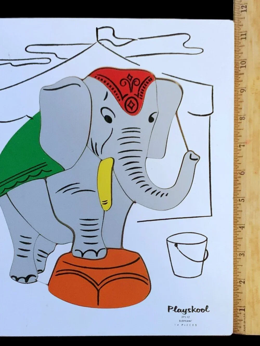 2 Vtg 1950s-60s Child's Puzzles Playskool Elephant / Magnetic Teach-Tot Airplane